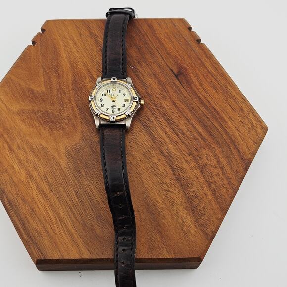 Fossil Two Tone Bezel Boyfriend Watch Brown Leather Brand Masculine AM-3136 - Picture 4 of 7